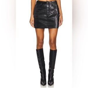 🐊🆕Favorite Daughter Shay Plus Size Mini Skirt Savannah Crocodile Finish, 34🐊